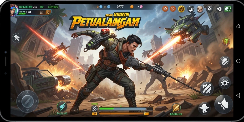 Screenshot menunjukkan gameplay seru IDR77 dengan aksi intens.
