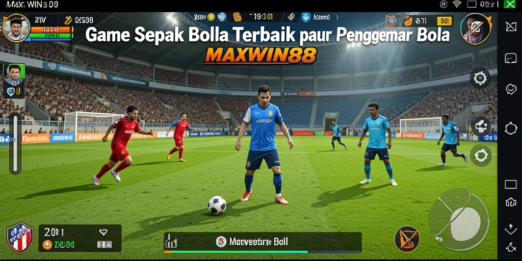 Gameplay seru dari MAXWIN88 saat pertandingan sepak bola.